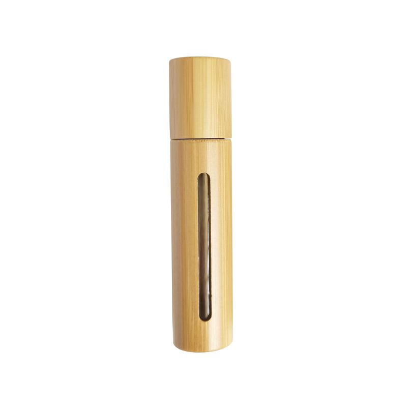En stock al por mayor 5ml10ml botella de spray de bambú forro de vidrio boquilla electroquímica de aluminio perfume embalaje de embalaje botella vacía