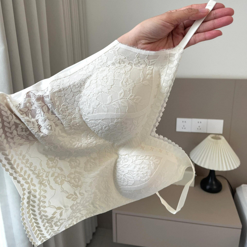 French-Style Light Luxury Lace Camisole with Built-In Bra Pads, V-Neck Lingerie, Summer Versatile White Inner Wear French-Style Light Luxury Lace Camisole with Built-In Bra Pads, V-Neck Lingerie, Summer Versatile White Inner Wear
