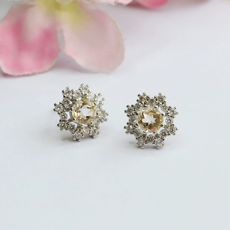 鑫钰 Серьги из органики, серебряная игла, аксессуар, со снежинками, проба серебро 925, оптовая закупка