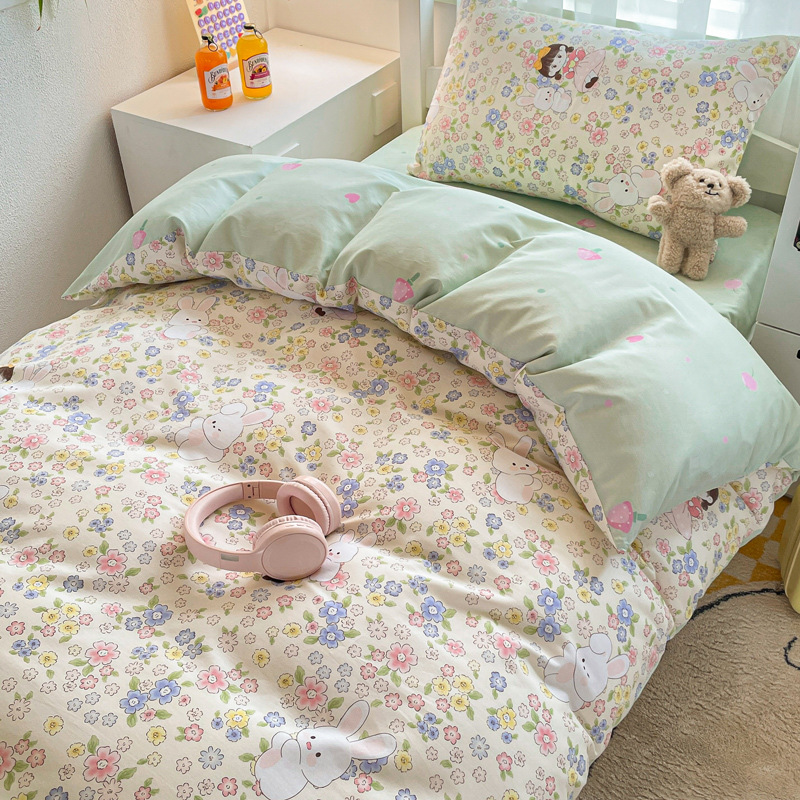 Dormitorio de estudiantes universitarios tres piezas de cama de algodón puro sábanas individuales de algodón cuatro piezas de cama de seis colchones 2025 nuevo