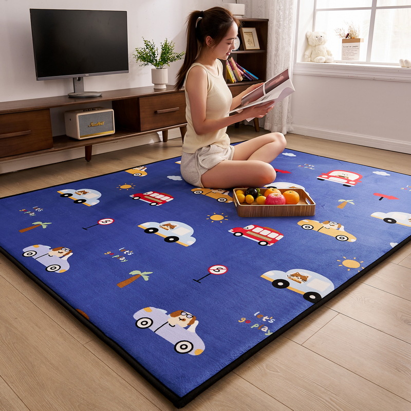 Japanese Coral Fleece Sponge Carpet Children's Crawling Blanket Tatami Mat Cushion Mattress Living Room Bedroom