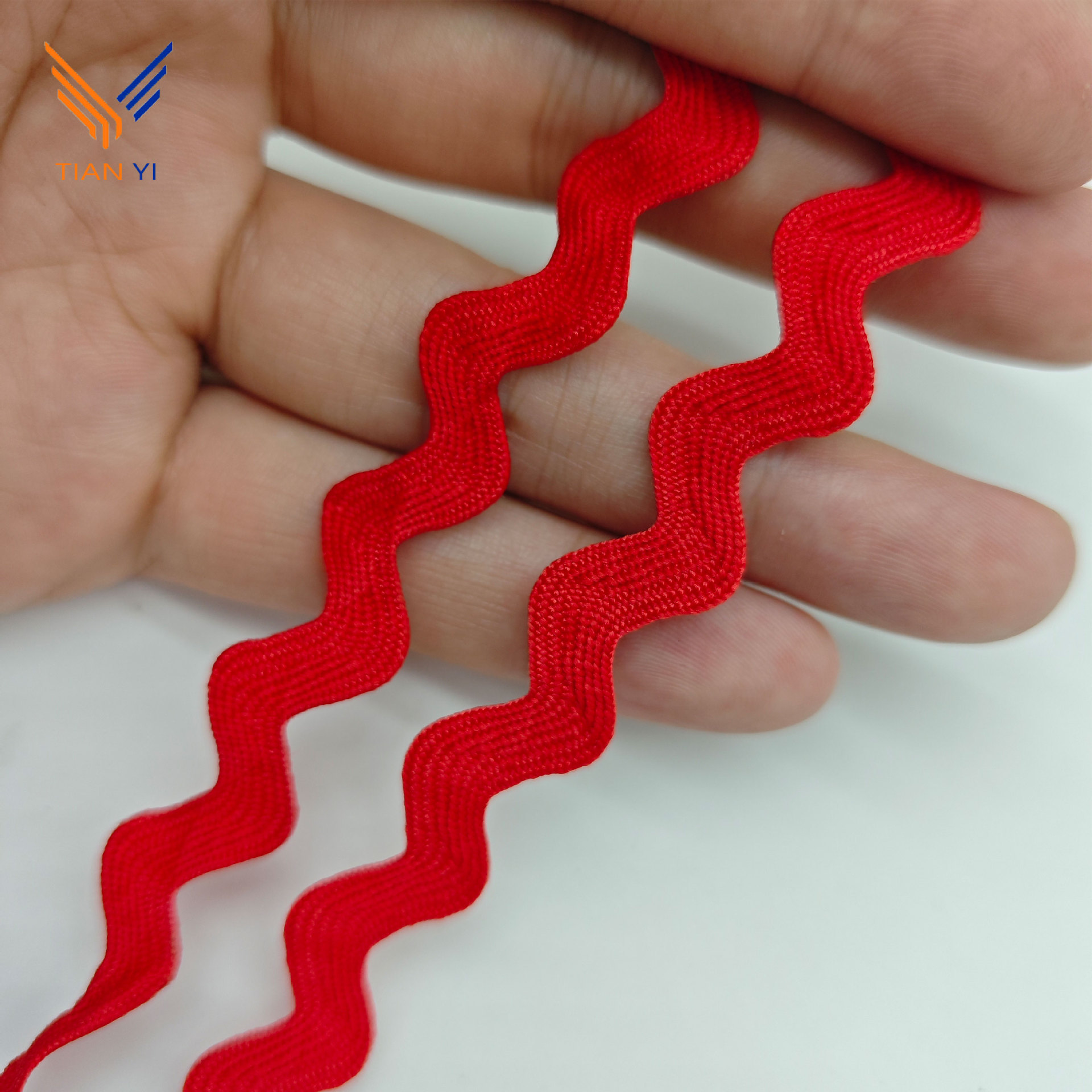 9MM tejido con borde curvo correas onduladas cortina almohada decoración de mochila Lolita Hanfu encaje en forma de S accesorios