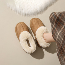 短筒雪地靴女冬季加绒加厚毛毛鞋2025年新款厚底保暖一脚蹬大棉鞋