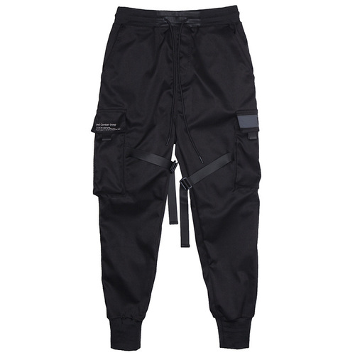 Workwear Pants Youth Ankle-Tight Pants Men's Trendy Brand Functional Tactical Parachute National Style Casual Slim-Fit Pencil Pants for Students—Cross-Border