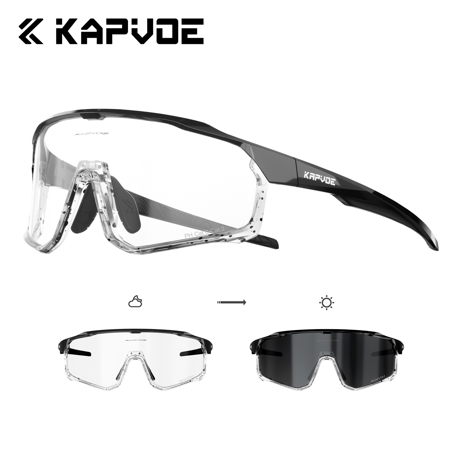 Gafas Fotocromáticas de Ciclismo TR90 Marco Desmontable A Prueba de Viento para Deportes al Aire Libre