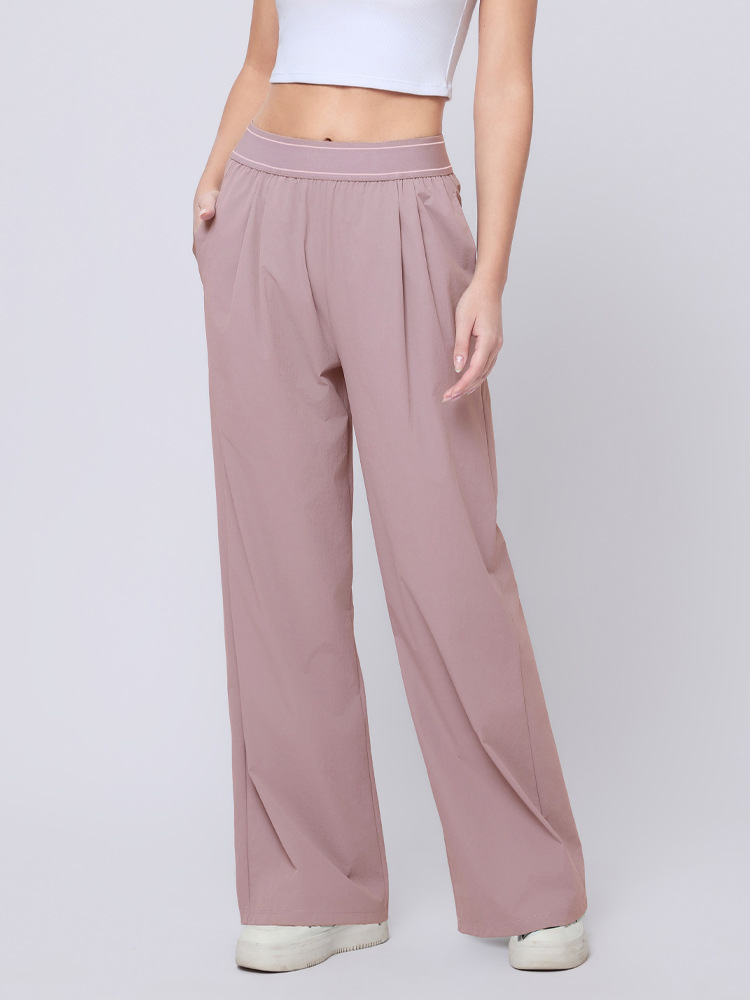 Transfronterizo exclusivo para el descanso de las mujeres, pantalones deportivos de cintura alta, rectos, ligeros, delgados, sueltos, secados rápidos, primavera y verano. image 4
