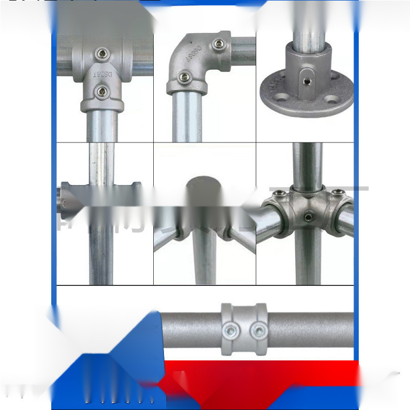 6分镀锌管连接件25/32mm铝合金货架晾衣架4接头铁水管弯头垒德株