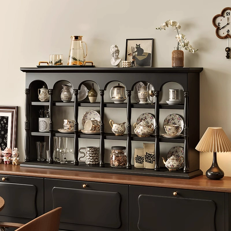 Французский ретро подстаканник из цельного дерева, американская стойка для хранения кофе, настенная стойка для хранения чашек, настенная витрина Парфенон