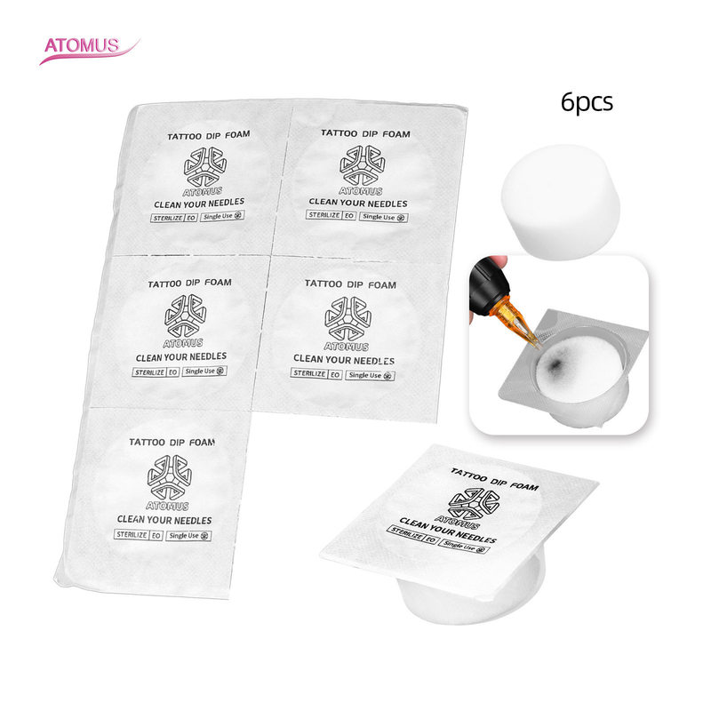 ATOMUS Disposable Moisture Absorbing Color Changing Ink Cartridge Needle Tattoo Mouth Pigment Cleaning Pigment Sponge Tattoo Dip Wash Cup ATOMUS Disposable Moisture Absorbing Color Changing Ink Cartridge Needle Tattoo Mouth Pigment Cleaning Pigment Sponge Tattoo Dip Wash Cup