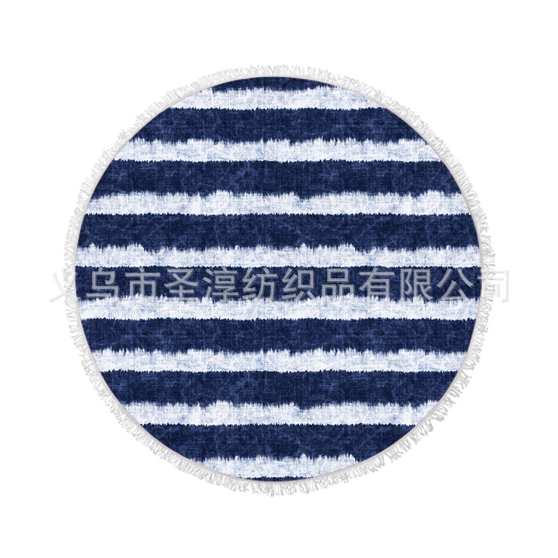 Toalla de playa de fibra redonda Toalla de baño imprimible logotipo patrón playa fitness Toalla de playa deshilachada