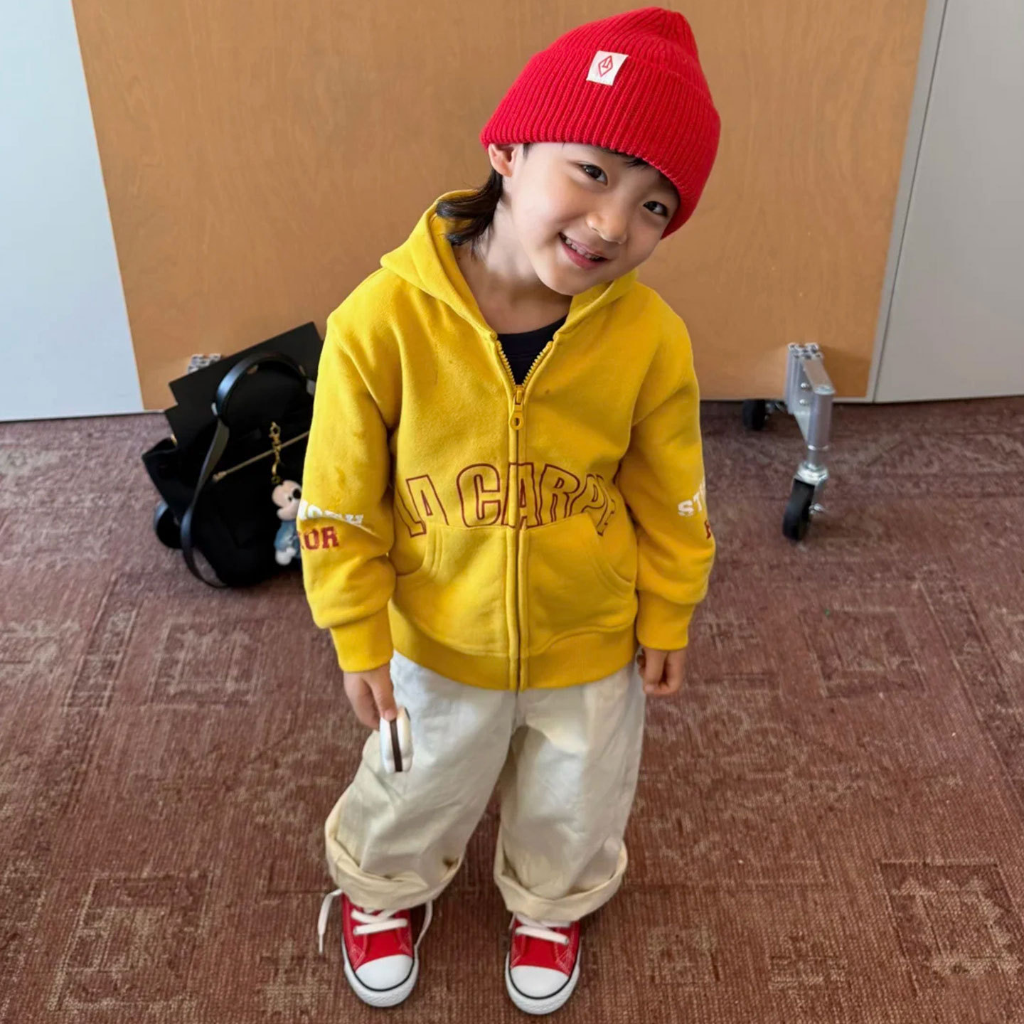 Boys' Outwears, Kidsren's Spring & Fall Clothes 2025 New Handsome Hooded Velvet Sweatshirts, Baby Girls' Yellow Sports Tops