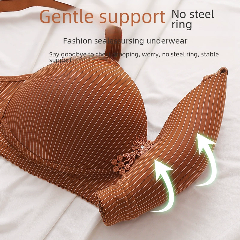 Supporting wireless bra for mother, underwear, for middle age, plus size