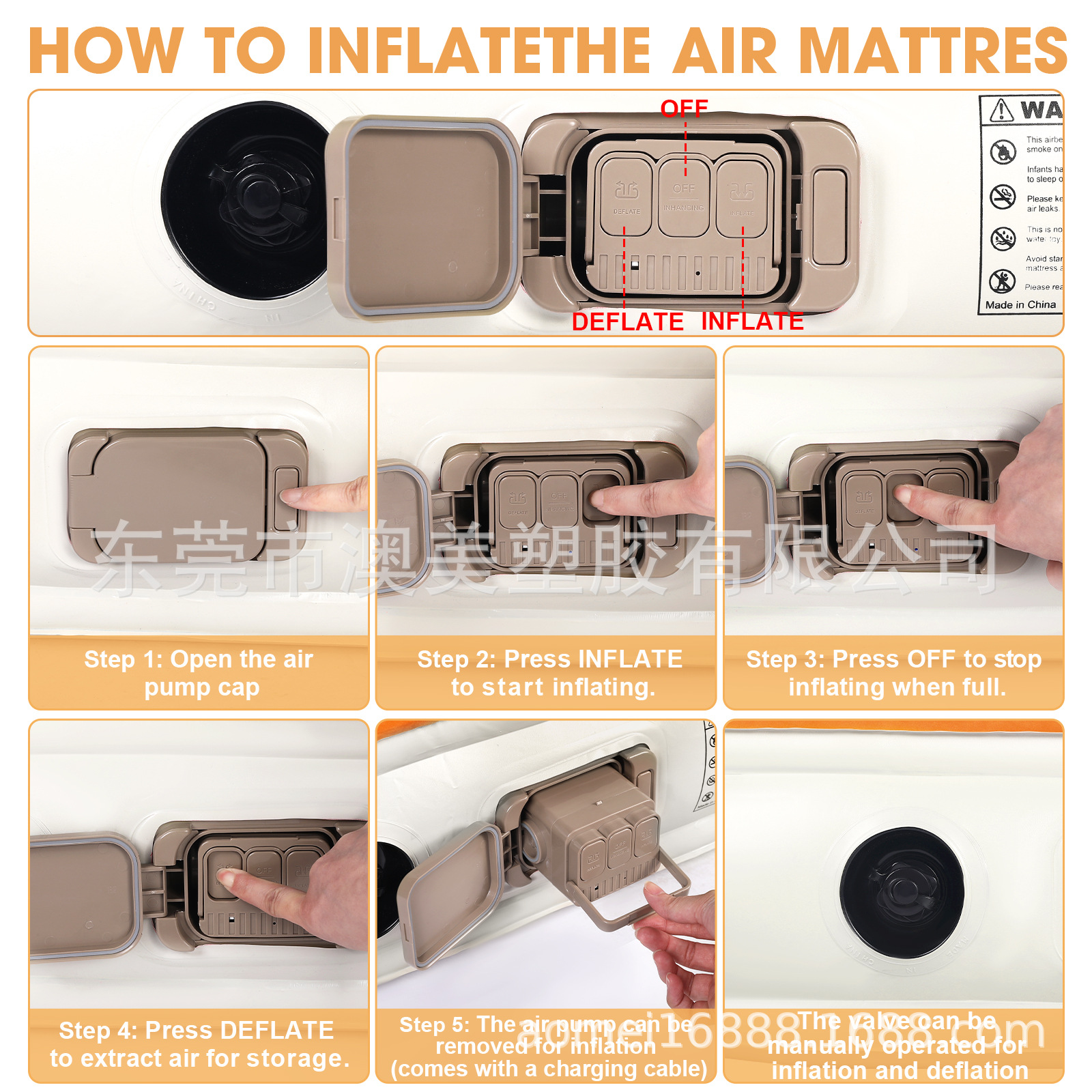 Built-in air pump one-button inflatable car inflatable mattress SUV car inflatable mattress outdoor convenient air mattress