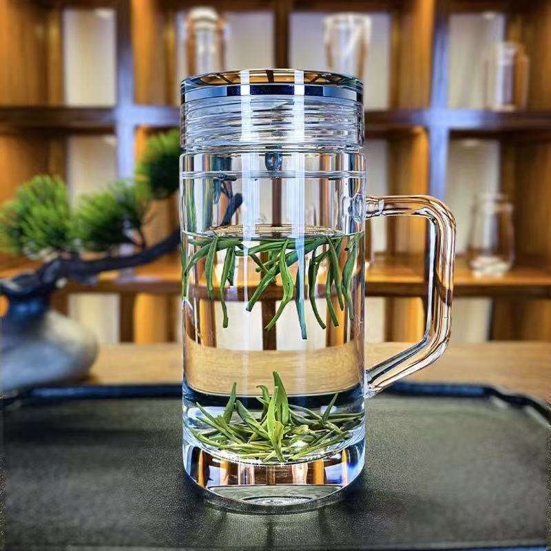 天然原矿原石水晶杯380ml男士定.制logo广告泡茶杯高档玻水杯|undefined