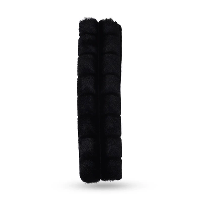 car seatbelt protector, car — Seat belt shoulder pad - rabbit-fur-padded-shoulder-pads-in-black