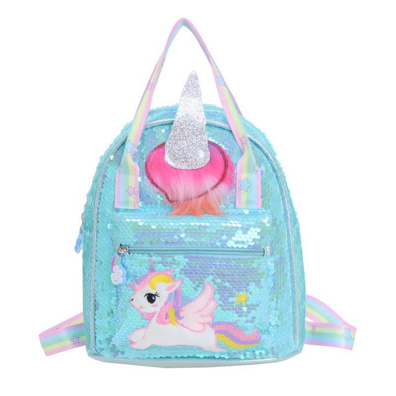 Mochila de niña con lentejuelas de moda Dibujos animados lindo pony jardín de infantes mochila para bebé nueva mochila para niños marea