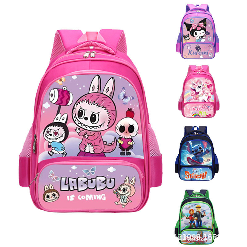 Venta caliente labubu comercio exterior mochila para niños mochila de dibujos animados para estudiantes de escuela primaria bolso de estudiante transfronterizo