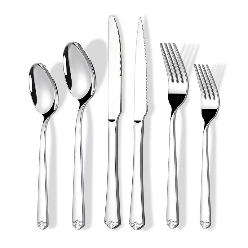 Cross-Border Amazon Stainless Steel Cutlery Knife and Fork 1010 Western-Style Knife, Fork, and Spoon 24-Piece Set Steak Knife and Fork Gift Box Set