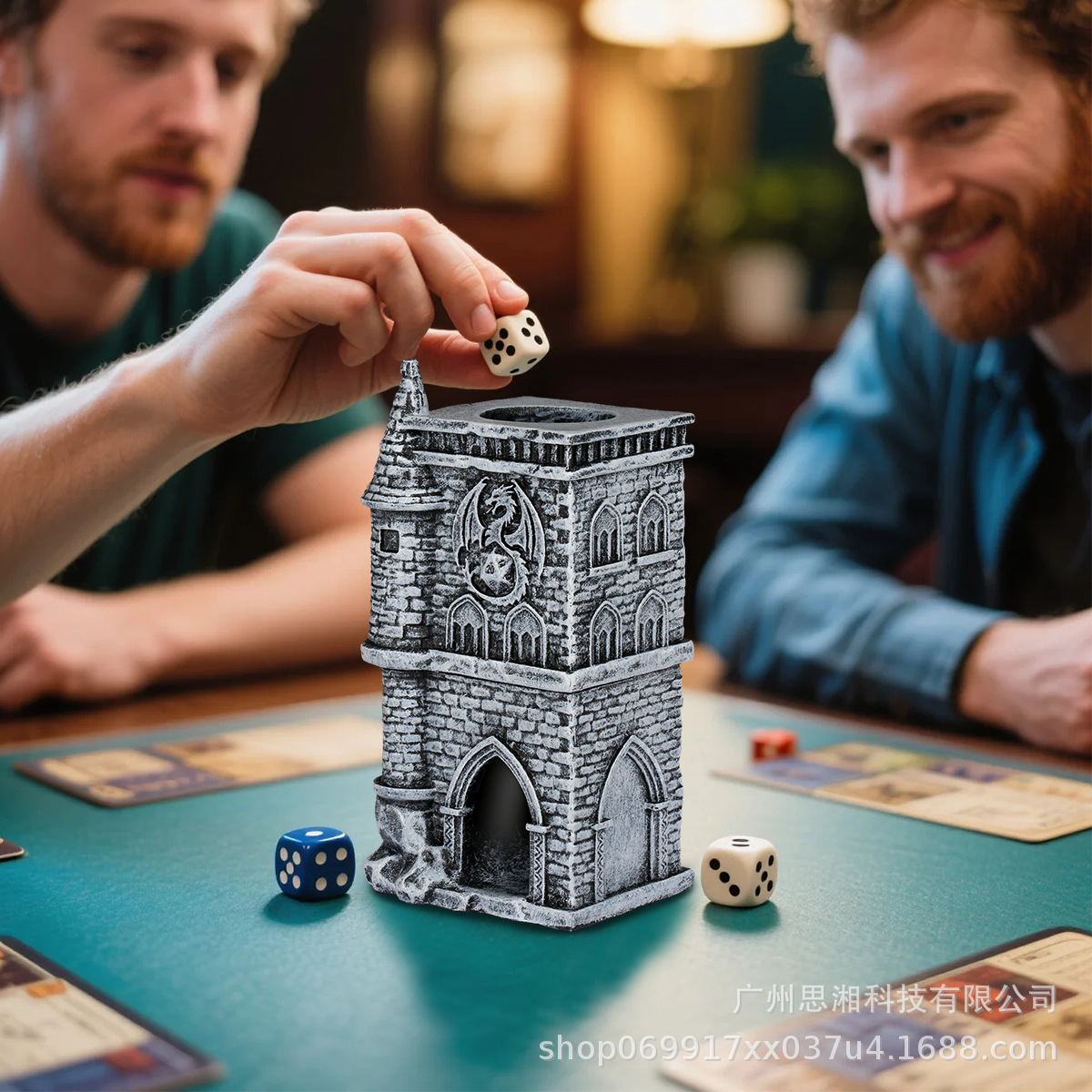 Transfronterizo D20 Flying Dragon Castle Resin Dice Tower Decoration Desktop Model Resin Fit for DND Table Games Dice Tower Accessories image 5