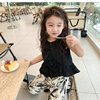 Girls' Personal Personal Dross Fashion Edition top plus ink painting anti -mosquito pants 24 summer new foreign trade children's clothing