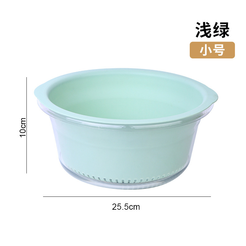 二層水切りかご 多機能透明フルーツ・野菜洗い神器 キッチン大型洗い桶 水切り神器|undefined