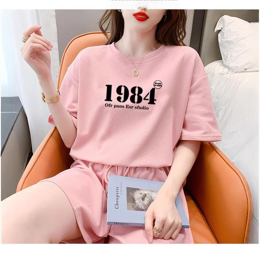 Women' Summer 2026 New Fahion Looe Korean Style Hooded Short Sleeve Sweathirt Caual Two-Piece Set With Sport_ecoleips.com