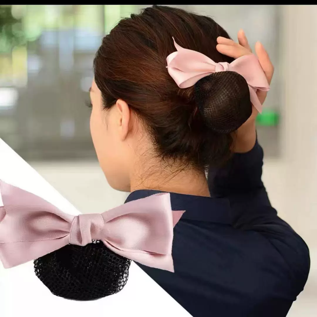 发网空姐职业头花女盘发网兜酒店护士工作发夹发饰弹簧夹发卡代发