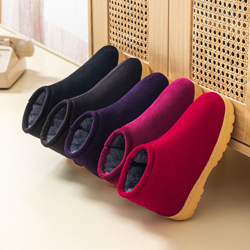 Winter Handmade Cotton Shoes for Women, Durable, Warm, Thick-soled, Traditional Cotton Shoes for Home, Non-slip, Postpartum Shoes, for Middle-aged and Elderly Women