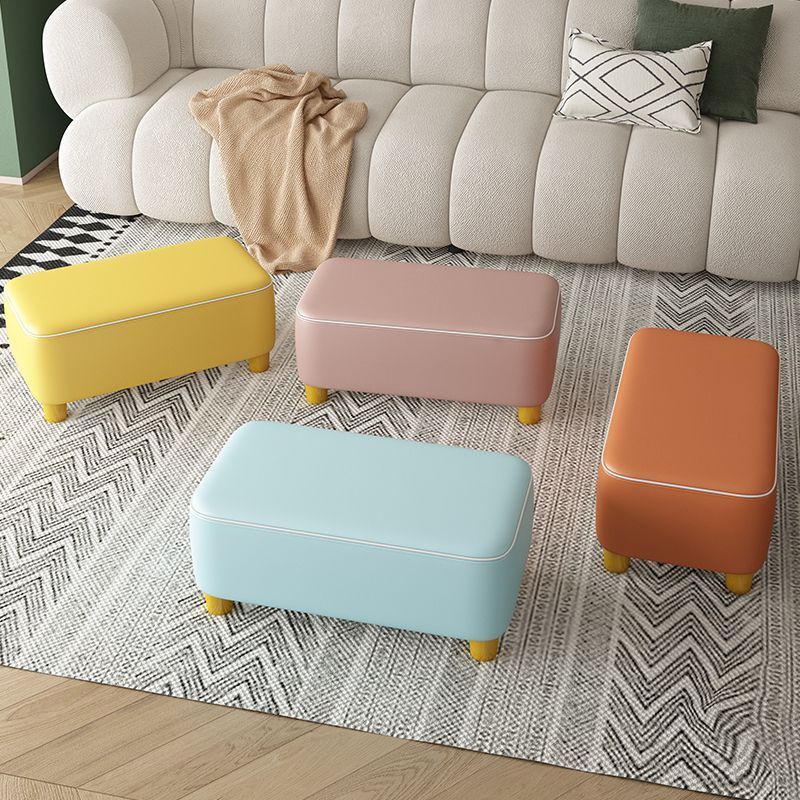 Technology Cloth Small Stool for Home Living Room, Low Stool, Coffee Table Stool, Simple Small Bench, Trendy Solid Wood Shoe-Changing Bench, Long Bench