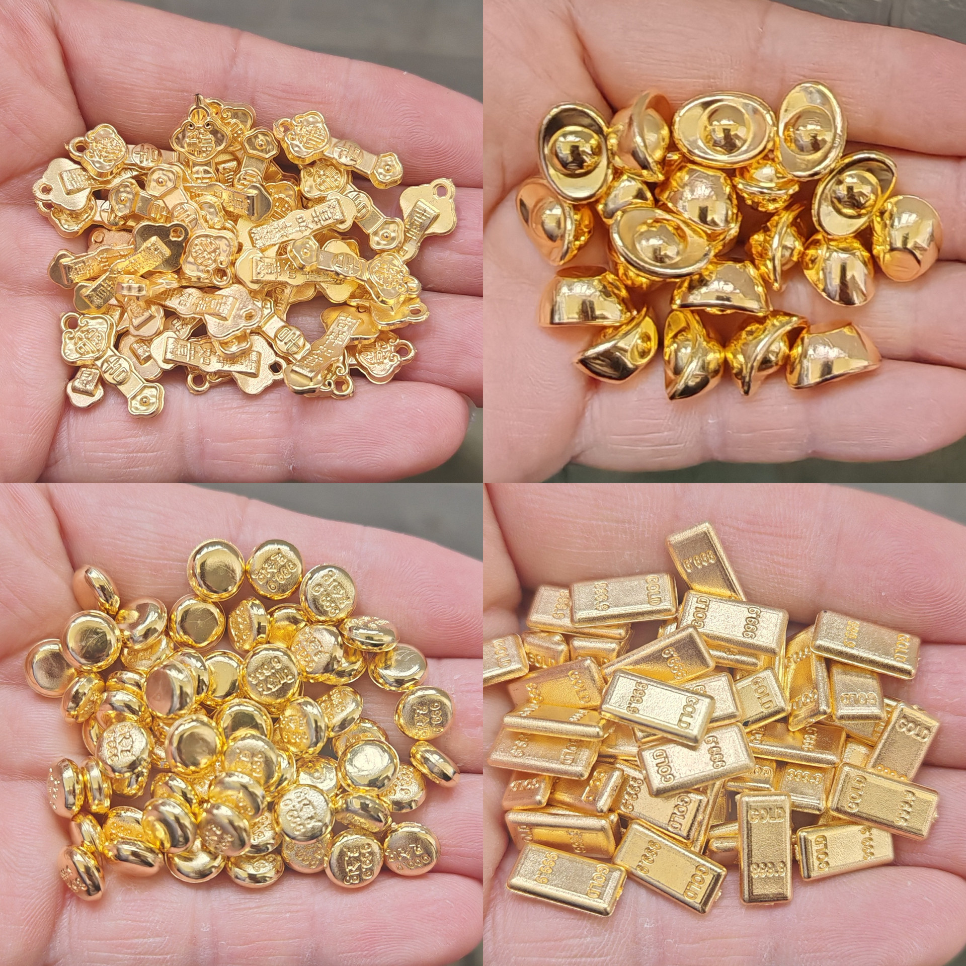 迷你大小金元宝金条砖如意金豆瓜子米乔迁居家办公婚庆风水工艺品