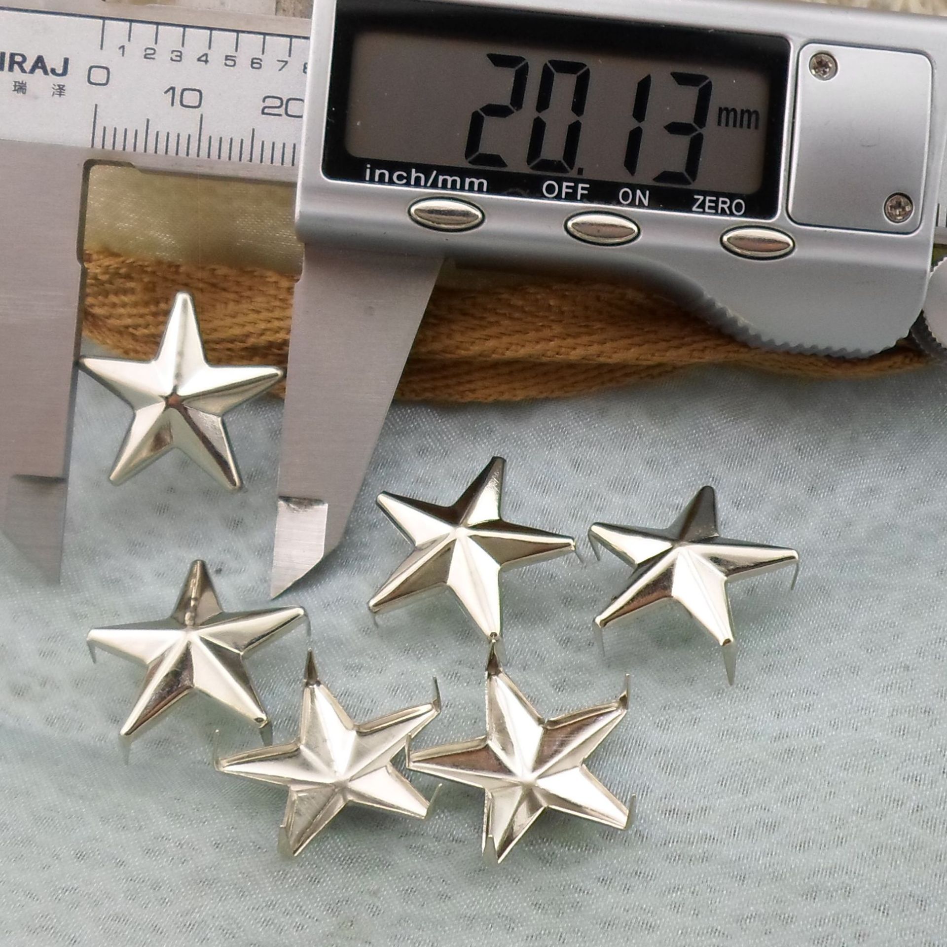 （铜材料）20MM五角星5爪DIY抓钉 五角星型服饰配件柳丁
