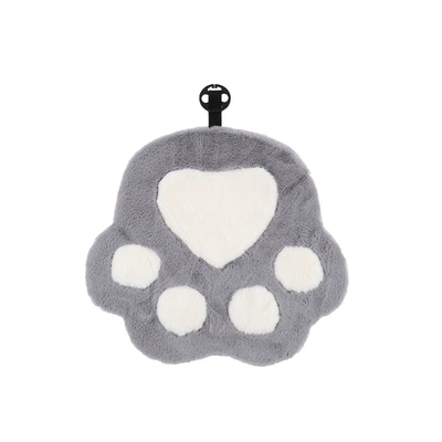 Blue Rain Car Seat Cushion Plush Cute Car Seat Cover for Autumn and Winter Comfortable Soft Car Seat Cushion (Seat cushion, seat cover) - cats-paw-cushion-gray-front