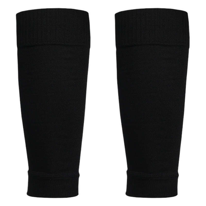 Calcetines de fútbol transfronterizos en stock, calcetines de protección de espinilla de color liso para hombre, calcetines deportivos absorbentes de sudor para pantorrillas, calcetines de protección de piernas sin presión al por mayor.