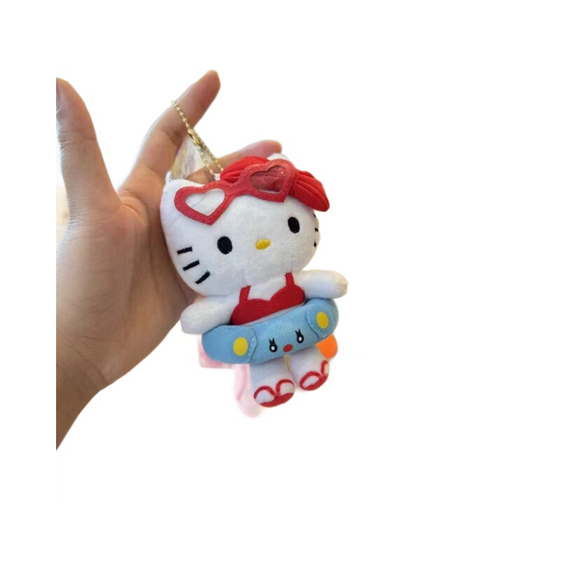 新款泳圈kt挂件毛绒公仔玩偶新款Hellokitty小挂件书包挂饰钥匙扣|undefined