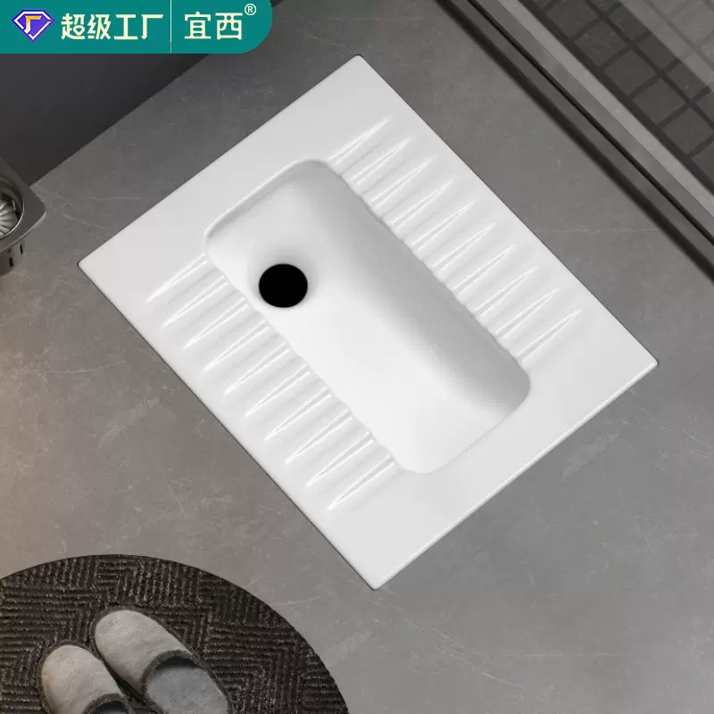 蹲便器大管道蹲坑式水箱整套家用便盆防溅水陶瓷蹲厕防臭便池蹲坑