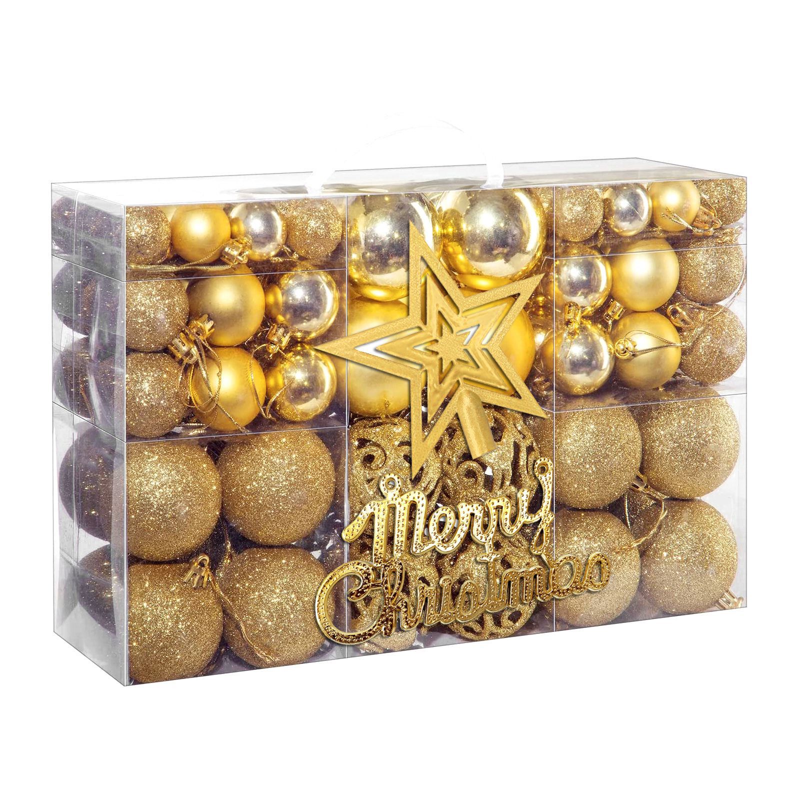 Inventario transfronterizo conjunto de bola de Navidad 102PCS árbol estrella de Navidad árbol de Navidad colgante bola decorativa