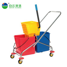 白云AF08071双桶榨水车60L⼤号拖把挤水桶清洁卫生工具保洁车