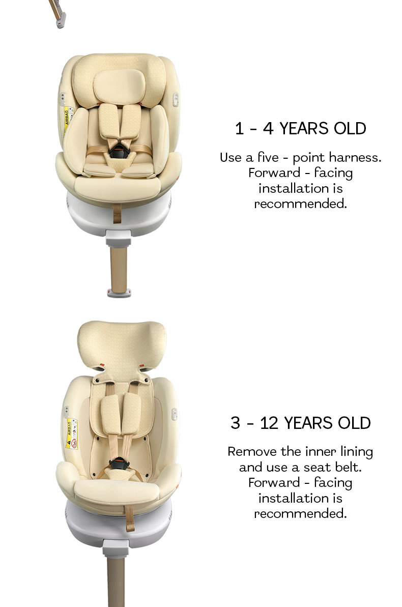 Child Safety Seat for Car Use, 360-Degree Rotating Space Capsule, Isofix, 0-12 Years Old, Isize Car Seat