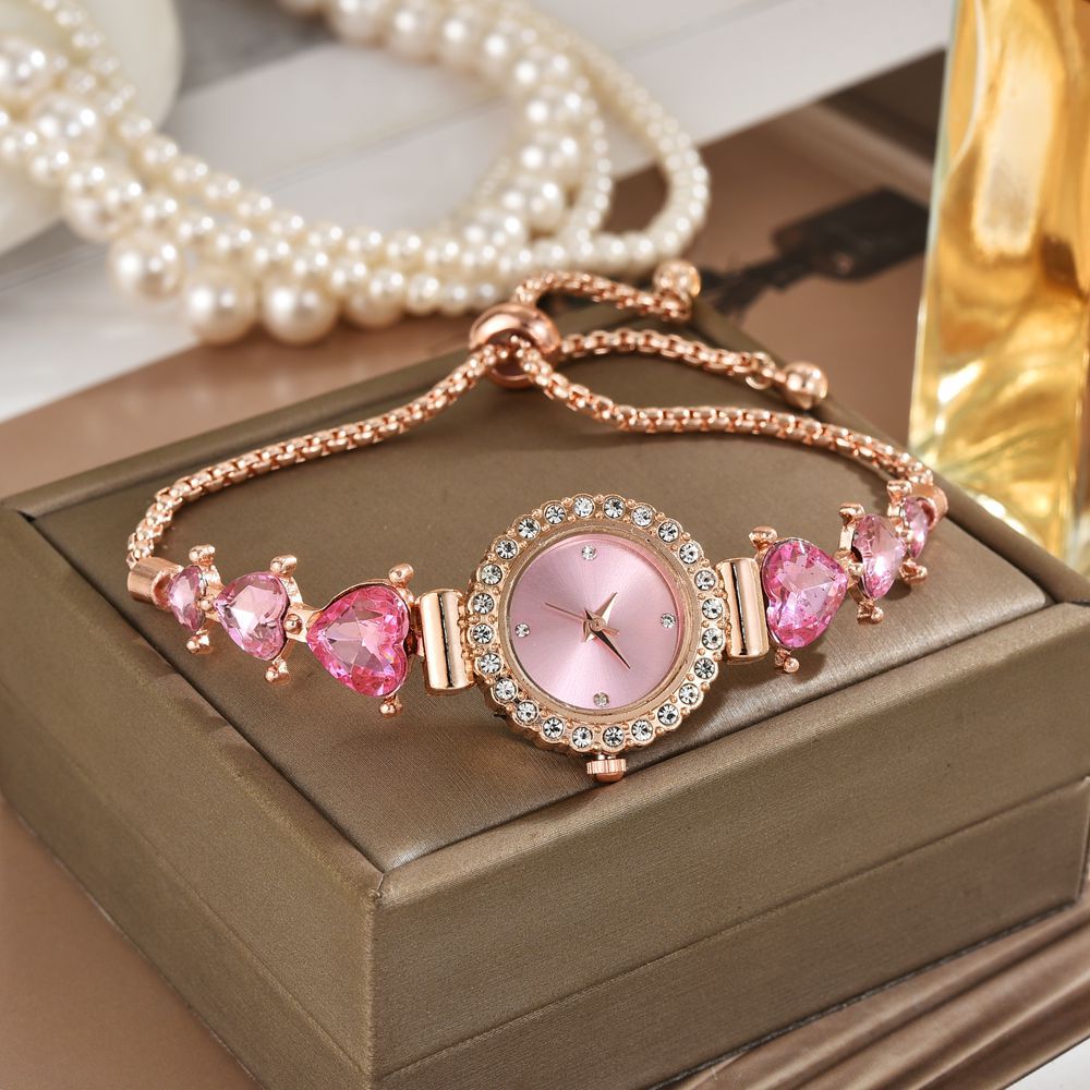 Nuevo reloj transfronterizo, amor multicolor, diamantes, estilo universitario, temperamento, decoración simple, reloj de pulsera perezoso, reloj de mujer