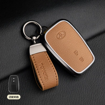 Car key bag | Shell Buckles - 1-golden-brown-asian-dragon-b-style-2-button-pendant-french-goat-leather