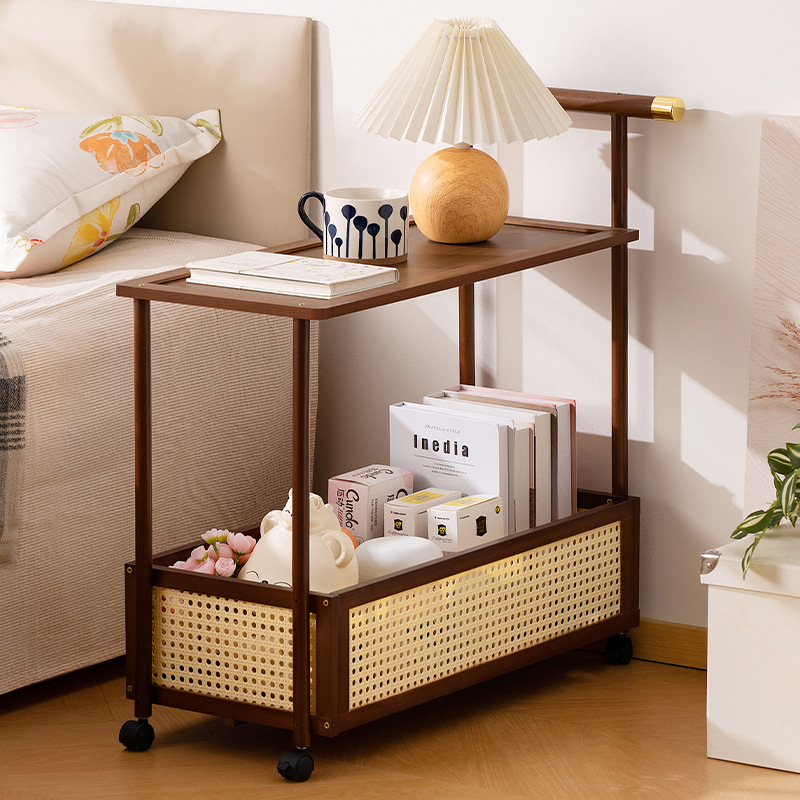 Multifunctional Trolley, Simple Bedside Table, Integrated Small Mobile Side Table, Bedside Cabinet, Home Bedside Storage Cabinet