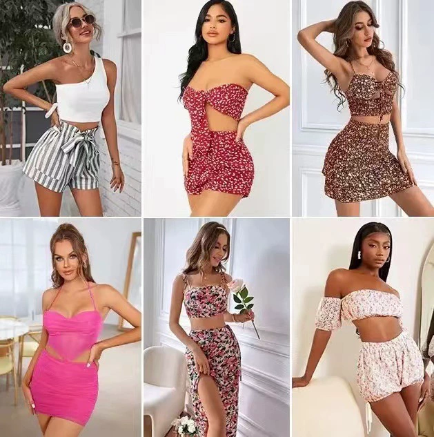 Shein новые специальные распродажи подтяжки с открытой спиной 2024 платье топ смешанный источник оптом всех размеров