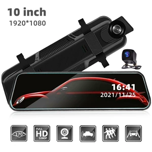 10 düymlük Axın Mediyalı Avtomobil Qeydiyyatçısı, HD 1080P İkili Linza Arxa Güzgü