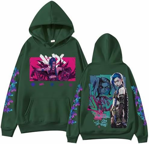 ZIMUHENAI Arcane-Jinx Hoodie With Pockets, Men'S And Wom