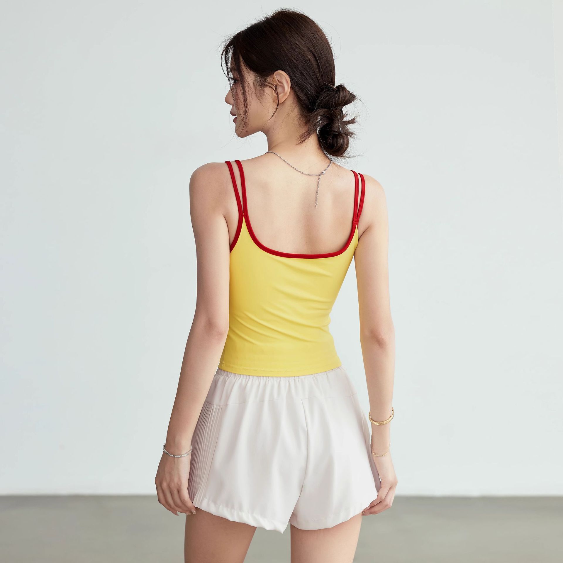 Songzhan All-In-One Yoga Vest Women's Outdoor Running Pilates Aerobics Fitness Clothing Shock-Proof Push-Up Sports Bra