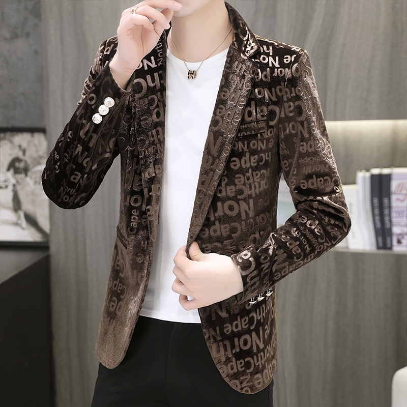 Men's Casual Suit Korean Fashionable Autumn New Bright-faced Slim-fit Small Suit Men's Yuppie Handsome Single Western Jacket
