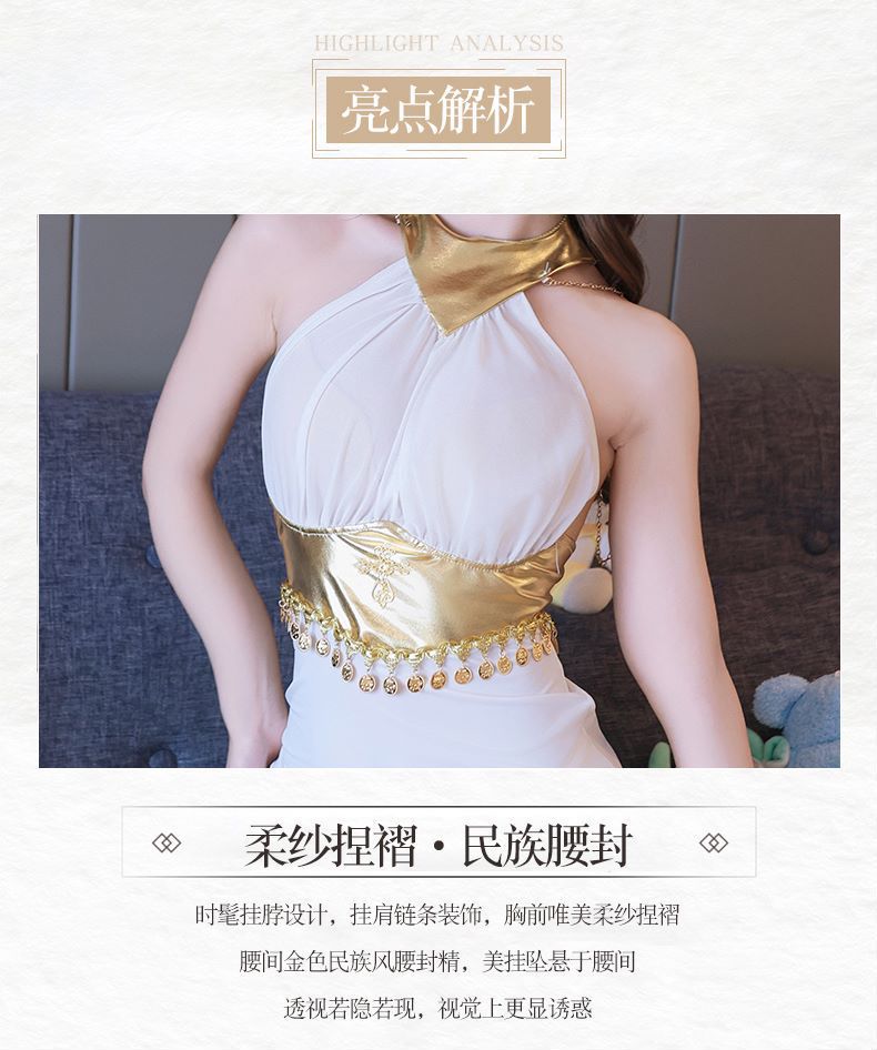 Western Cowgirl Cosplay Set with Maid Uniform Dress and White Stockings — detail image 3