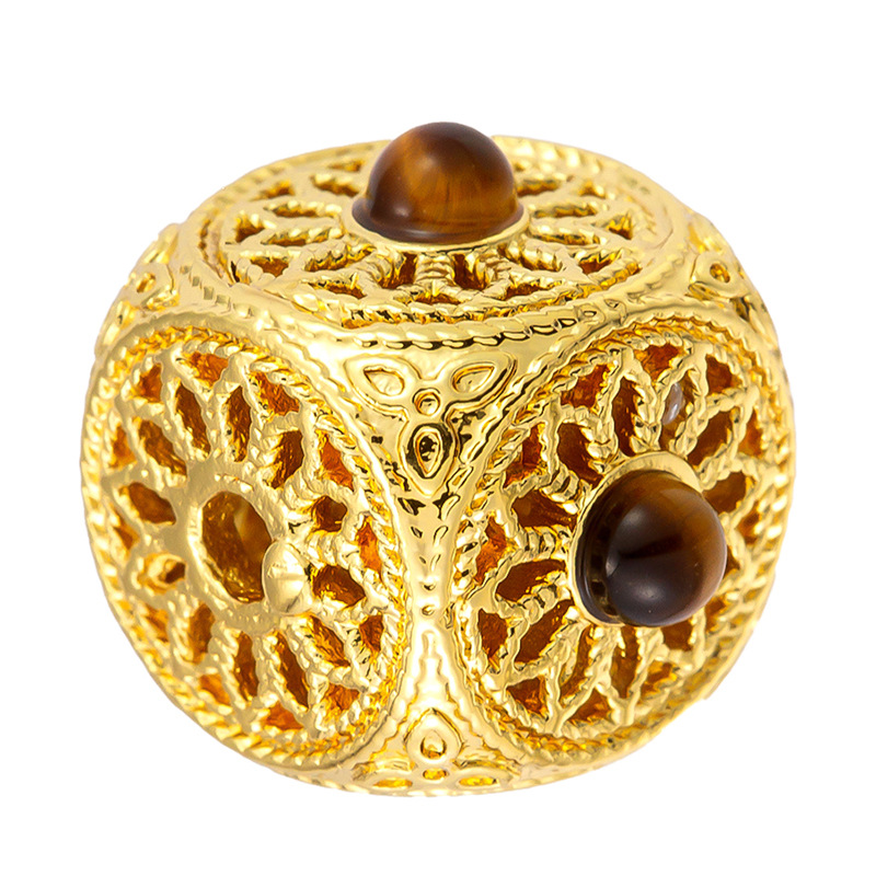 Colgante de cobre micro incrustado Gufasha oro goteo de aceite perlas de transferencia DiDi con perlas de acessorios de perlas huecas fábrica de perlas al por mayor