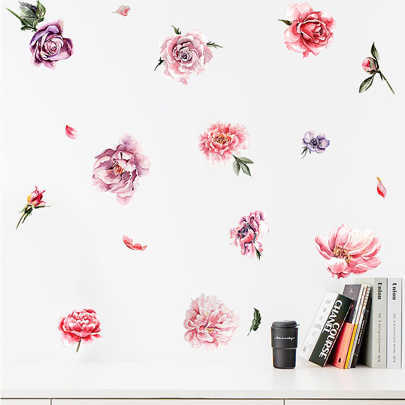 New Fashion Painting Peony Flower Wall Sticker display picture 4