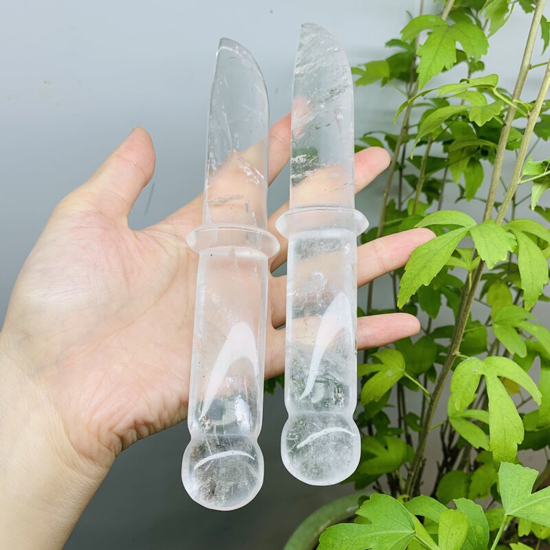 热销  源头天然白水晶匕首摆件家居办公装饰 图 5